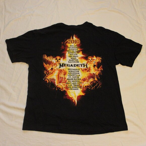 Megadeth Tour 2010 Shirt - Large - Tee Rock Metal Band Black Rare - Picture 4 of 5